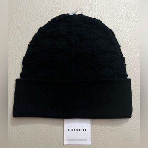 NWT - COACH Unisex Terry Logo Wool Blended Beanie